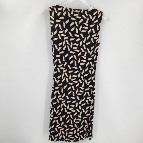 Diane Von Furstenberg Black and Cream Patterned Dress - Picture 4 of 6